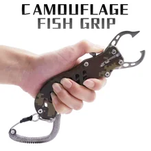 Fish Grip camouflage multi-functional Stainless Steel fish gripper Fish Lip Control  Carp Fishing Clamp New fishing gear