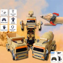 Дистанционно управляемый датчик жестов RC экскаватор часы грузовик самосвал почвенный миксер электрическая деформация автомобиля игрушки