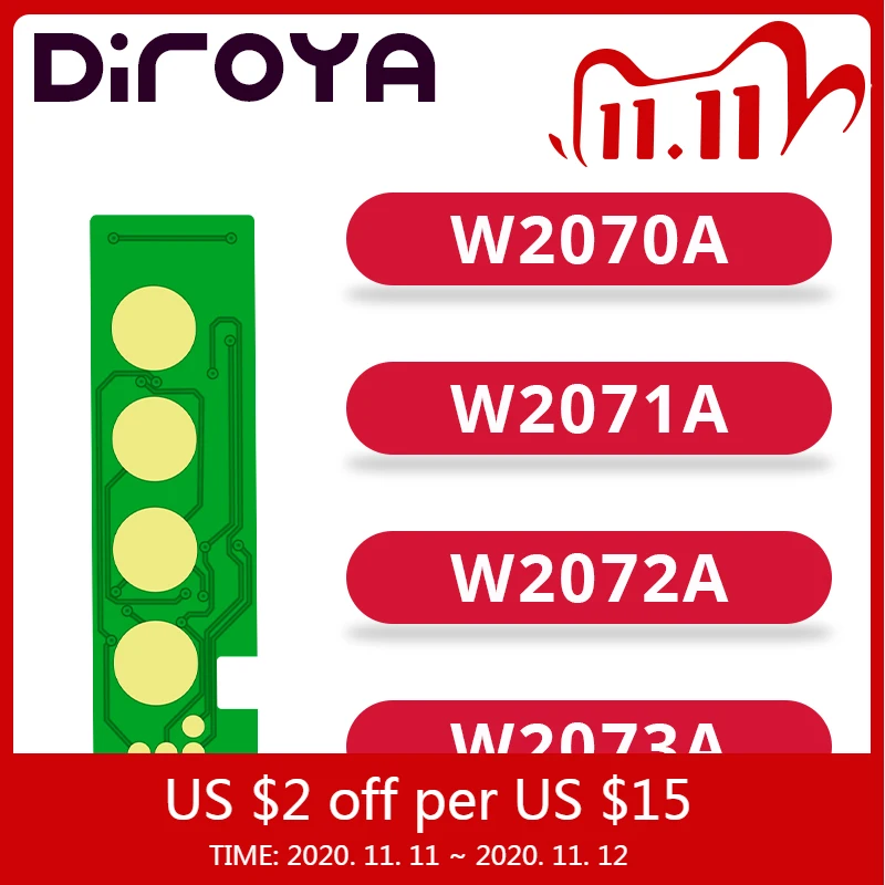

New W2070A W2071A W2072A W2073A 117A toner cartridge chip For HP Color Laser 150 150a 150w 150nw MFP 178 178nw 179 179fnw