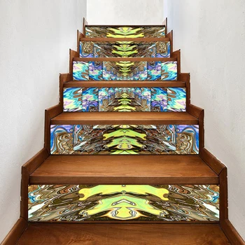 

Decals Mural Step Stair Abstract Fire Floor Sticker DIY Self Adhesive Waterproof Paper Poster For Print Art Picture Home Decor
