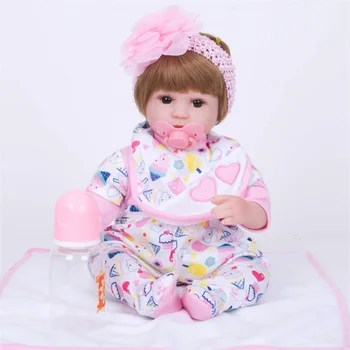 

17 Inches Popular Reborn Doll Girl Cheap Silicone Reborns Babies Soft Vinyl Realistic Silicone Reborn Baby Dolls For Children