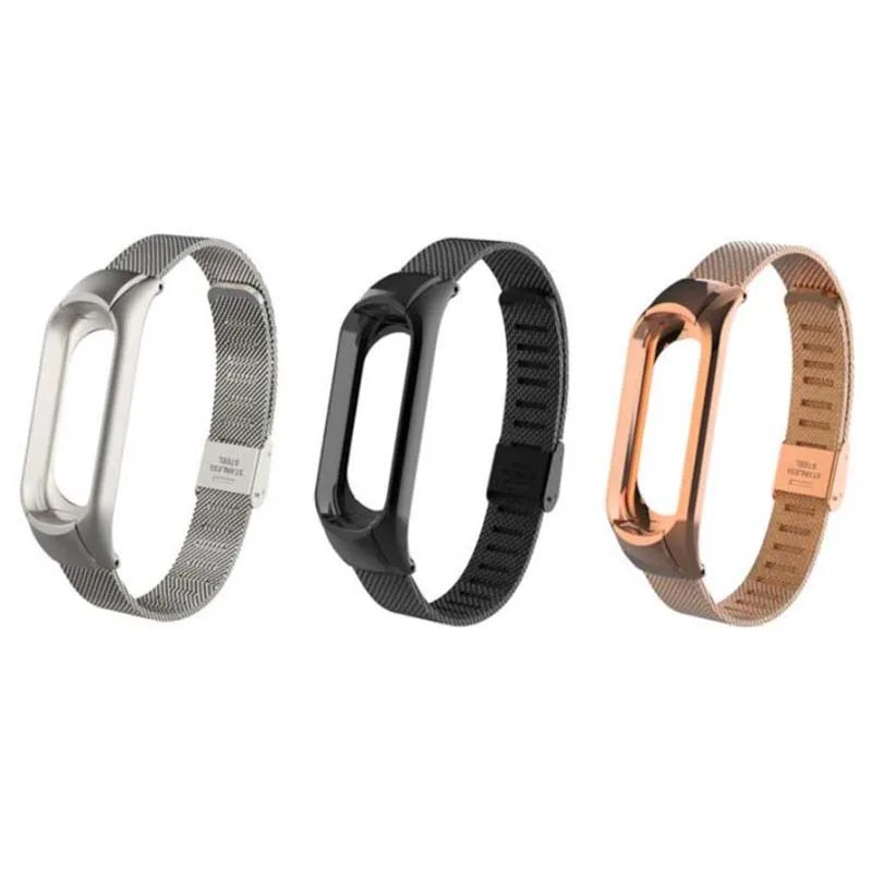 

Stainless Steel Smart Wristband Mi Band 2 3 4 metal Strap for Mi band 2 3 Adjustable Screwless bracelet for Xiaomi Mi Band 4 3 2