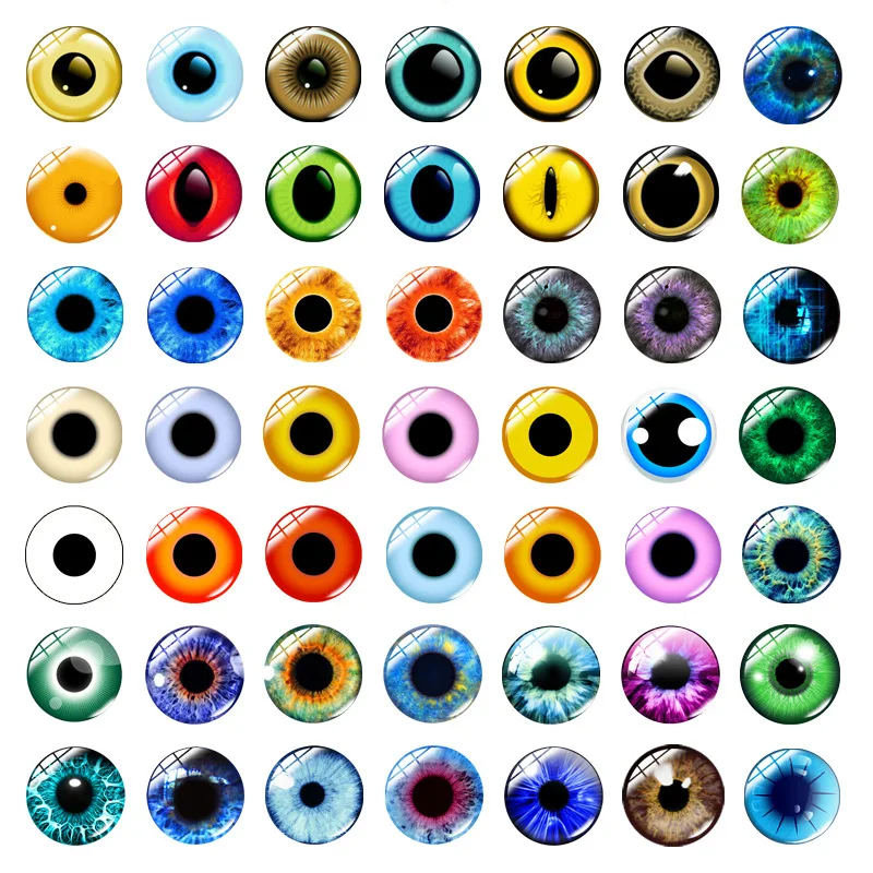 100pcs=50 pairs Eyes for toys Cat Eye Toys Hot Sale 8mm Handmade Photo Glass Cabochons DIY Making Dolls Accessories 8mm from 6mm to 25mm random mixed round dragon eyes in pairs pattern glass flatback photo cabochons base diy msking accessories