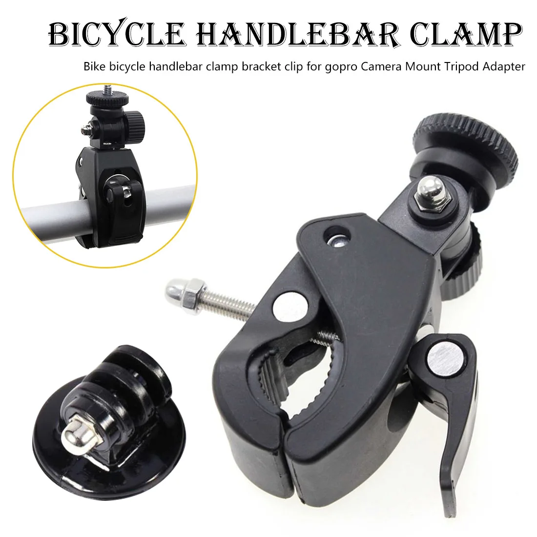 

High Quality Bicycle Handlebar Clamp Bracket Tripod Mount Screw Clip Tripods for Gopro Hero 5/4/3+/3/2/1