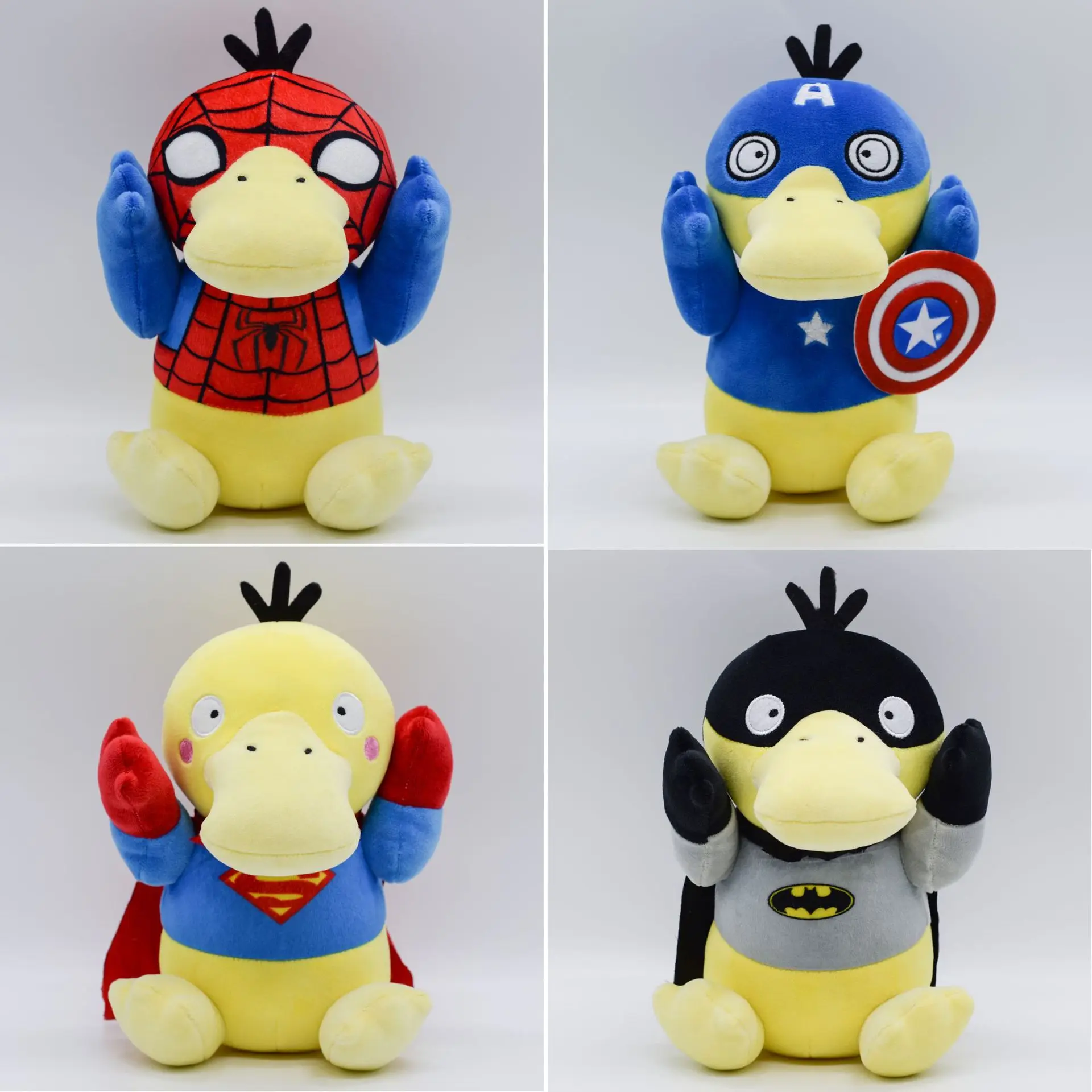

TAKARA TOMY Psyduck Pocket Duck Cosplay Batman Spider-Man Soft Plush Stuffed Doll Cartoon Anime Toy 20cm Kids Birthday Gift