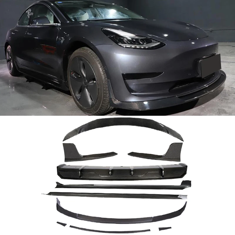 Комплект для кузова автомобильного бампера из углеродного волокна Tesla Model 3 2016-2019