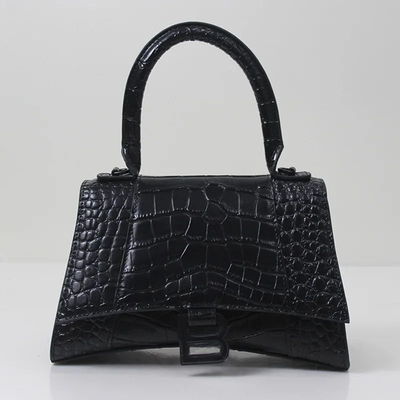 Alligator black Модная Роскошная стильная сумка с песочными часами, женская сумка, женская наплечная сумка, кожа под крокодила, яловая кожа, спилок, Брендовое качество - Цвет: Alligator black