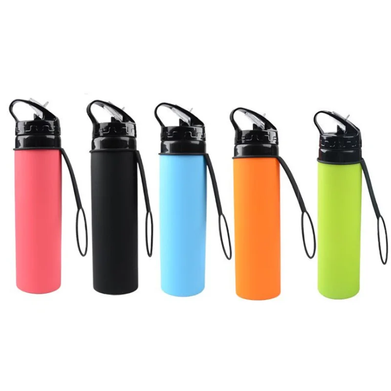 

600Ml Flexible Silicone Folding Cup Outdoor Travel Sports Hiking Camping Portable Drink Water Bottles Kettles Supplies Gift Gree