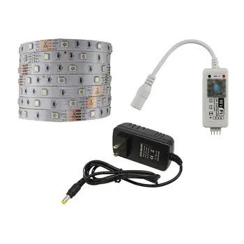 

ICOCO 16.4ft 30/60 LEDs/m LED Strip Light Set Smart Wifi Control RGB Colorful Waterproof LED Strip+Power Supply+Wifi Control New