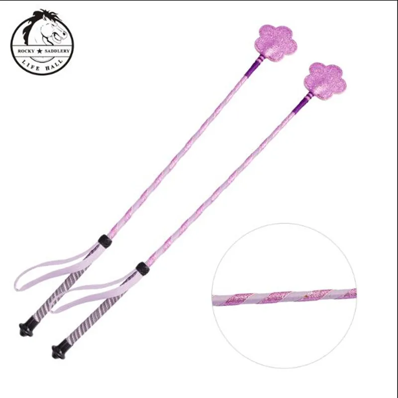 Cavassion-Children Riding Equipment crops, Pink Flower Whip Used for Kids
