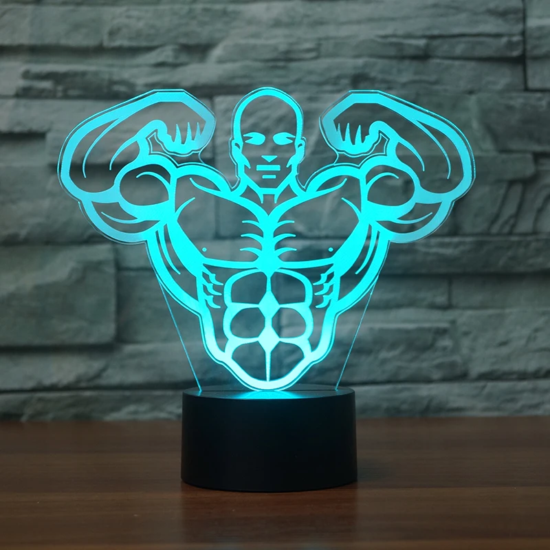 

Strong Aerobics Muscle Touch Table Lamp 7 Colors Changing Desk Lamp 3d Lamp Novelty Led Night Lights Death Star Led Light