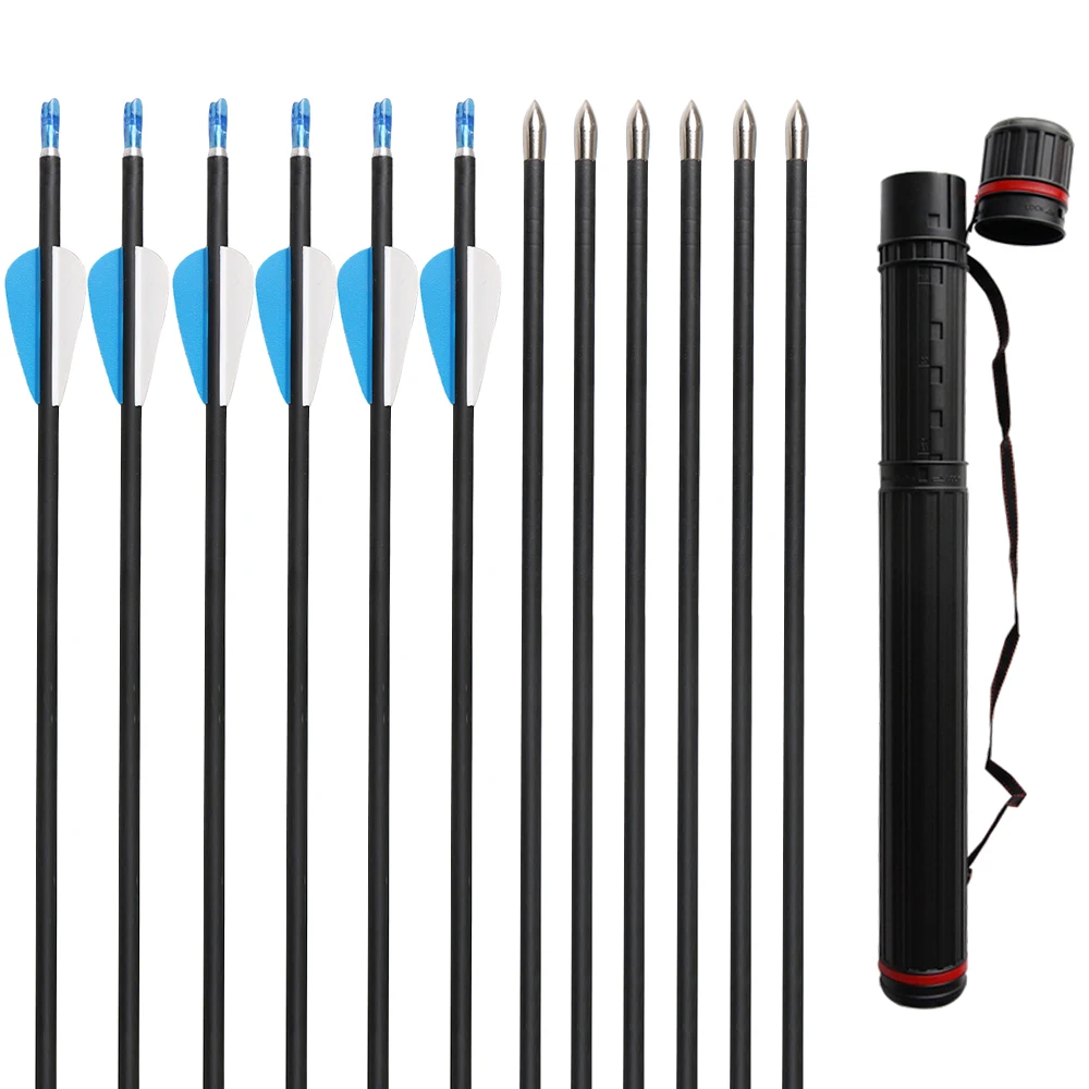 12pcs carbon arrows 31inch 6mm Hunting Arrows Archery Spine 800 for