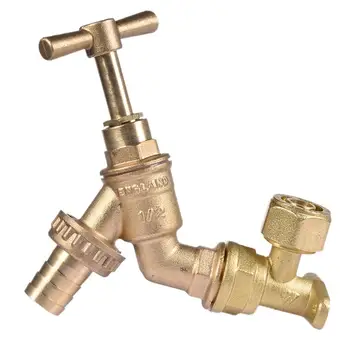 

Double Check Valve Brass Retro Tap Decorative Outdoor Garden Taps Washing Machine Mop Luxury Antique Faucet for Garden Home