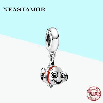 

100% 925 Sterling Silver Finding Nemo Dangle Charm Enamel pendant Bead Fit Original Pandora Charm Bracelet Bangle Jewelry making