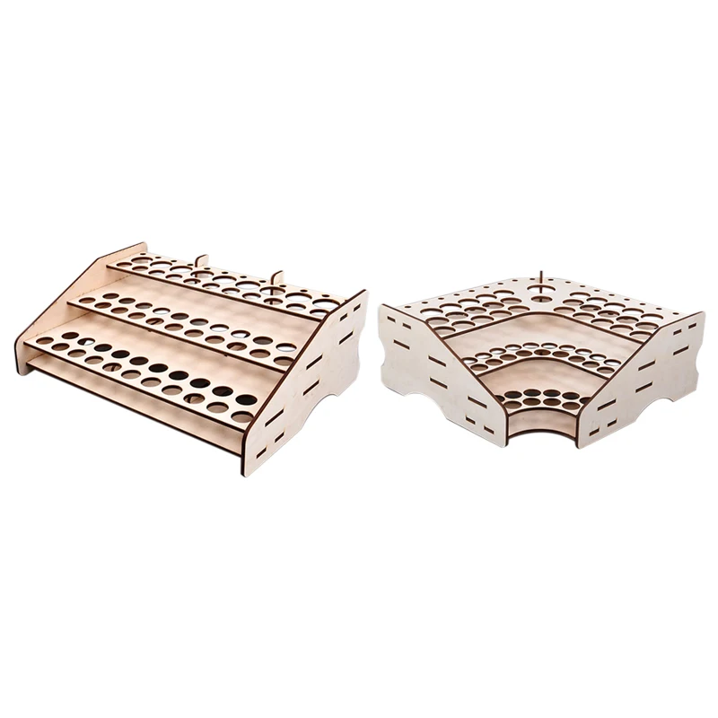 

Wooden 3 Layers Pigment Bottle Drawer Storage Organizer Color Paint Ink Brush Stand Rack Modular Holder 81/74 Holes 125 124