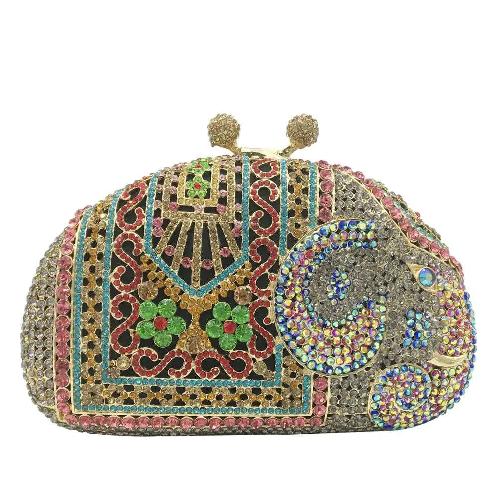 Женский кошелек с кристаллами Boutique De FGG металлический мини для свадебной
