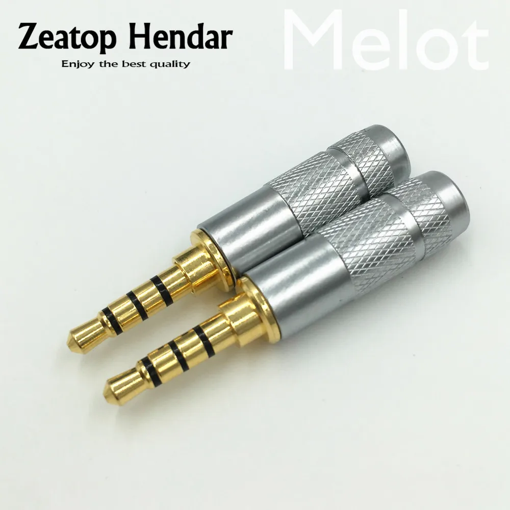 

100Pcs Gold Plated 3.5mm 4Pole Male Stereo Jack Plug Audio Solder for DIY Repair Headphone Connector