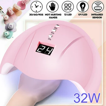 

27pcs Professional Manicure Kit 36W UV LED Nail Lamp Dryer Nail Files Nail Gel Polish Soak Off Gel Nail Polish Nail Art Tools