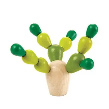

Wooden Children Prickly Cactus DIY Building Balance Building Blocks Kids Enlightenment Game Early Educational Toy for Baby Gifts