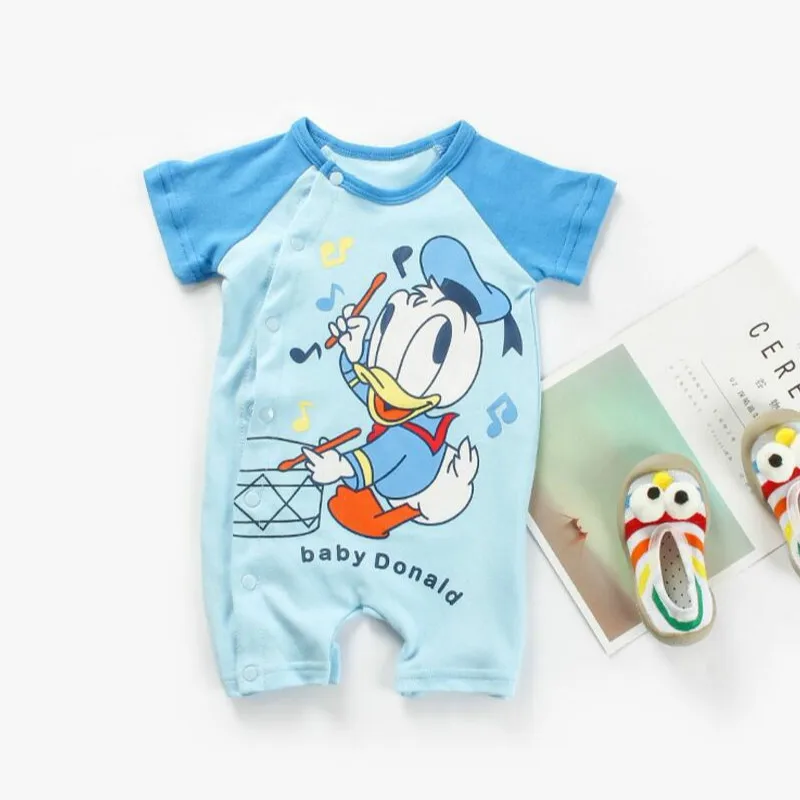 Детские комбинезоны disney; одежда для маленьких мальчиков; Модная одежда для девочек; Roupas Bebe; Летний комбинезон для новорожденных; комбинезон для маленьких мальчиков