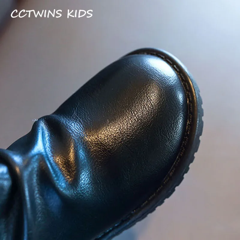 CCTWINS/детская обувь; коллекция года; зимние модные короткие ботинки для девочек; детская теплая обувь черного цвета; Брендовые ботильоны для маленьких мальчиков; FB1798