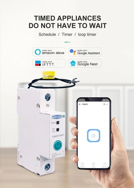 Interruttore Smart WiFi 220V 63A - Controllo Remoto APP, Monitoraggio Consumi, Timer Programmabile | Per Casa E Industria - Foto 4