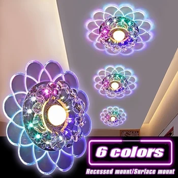 

Circular Crystal LED Ceiling Light Modern Recessed Colorful Mini Ceiling Lamp Home Indoor Decoration Lighting For Living Room
