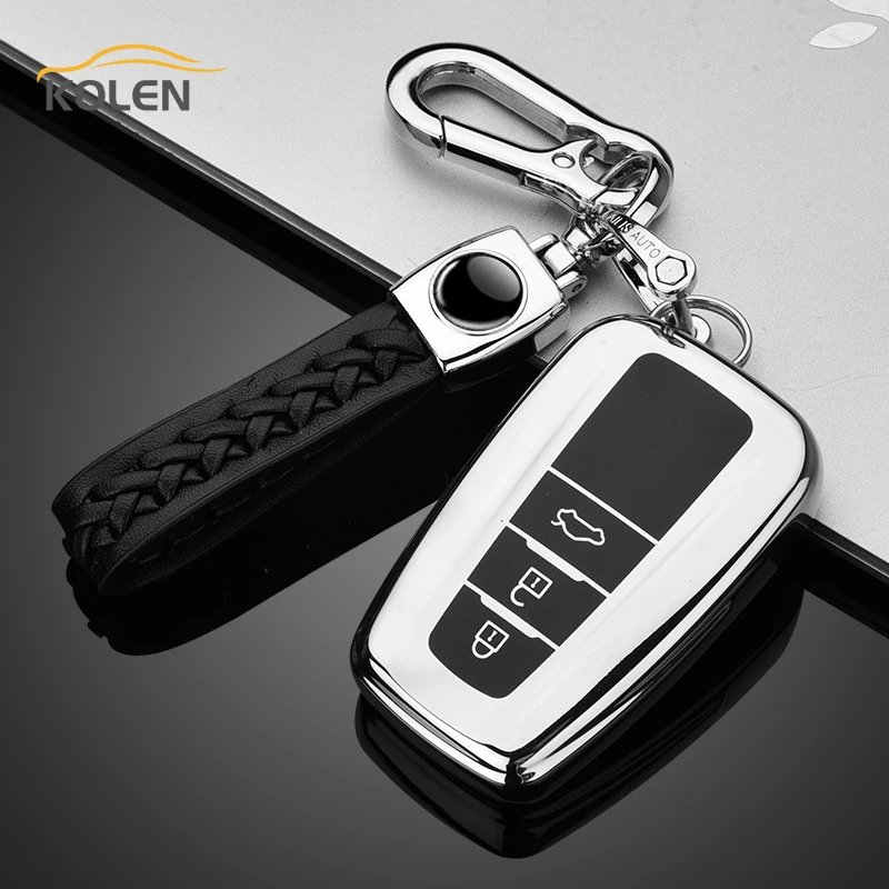 부드러운 TPU 자동차 원격 키 케이스 커버 쉘 포브, 도요타 프리우스 CHR C-HR 캠리 코롤라 RAV4 아발론 랜드 크루저 프로도 액세서리