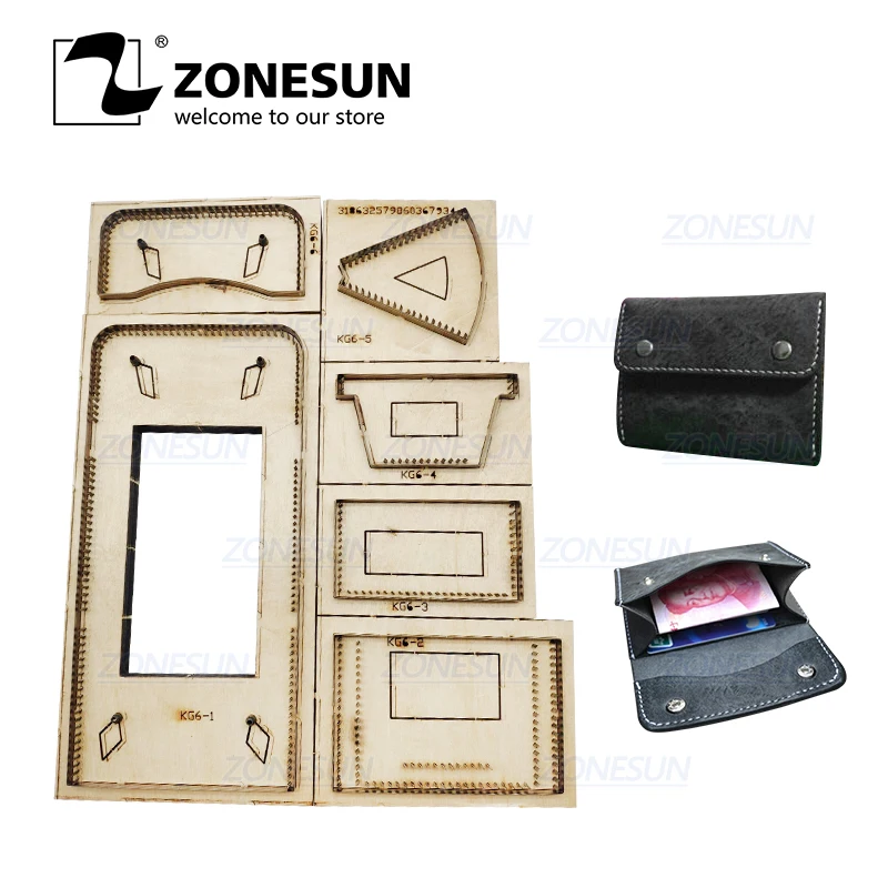 

ZONESUN D8 бумажник, кошелек, японское стальное лезвие, сделай сам, деревянные штампы, трафарет, штампованный нож, набор пресс-форм, ручной инструмент