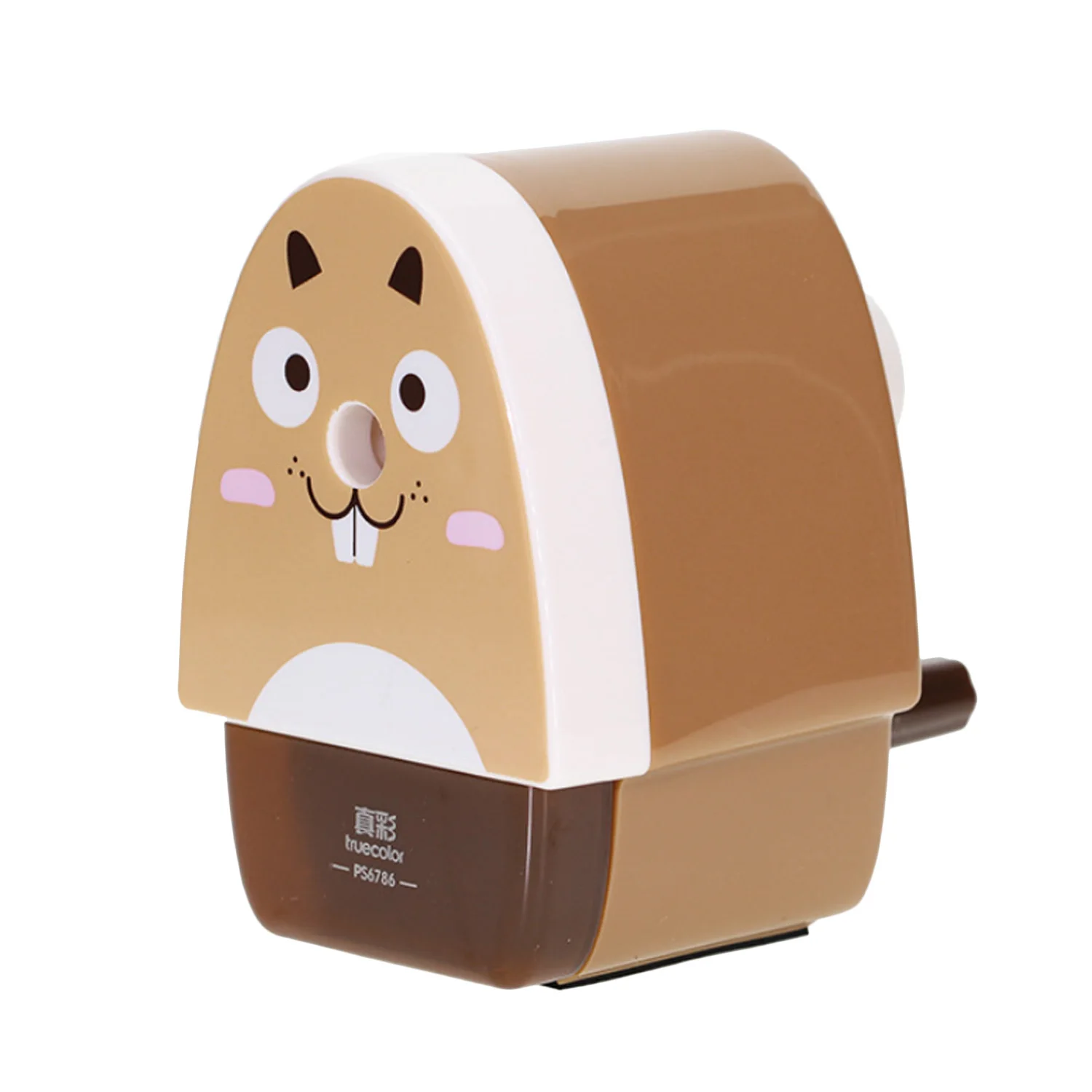 Brown Точилка экономия труда мультфильм животных Нескользящая точилка школьный ученик рукоятка Настольный инструмент канцелярский подарок для детей - Цвет: Brown