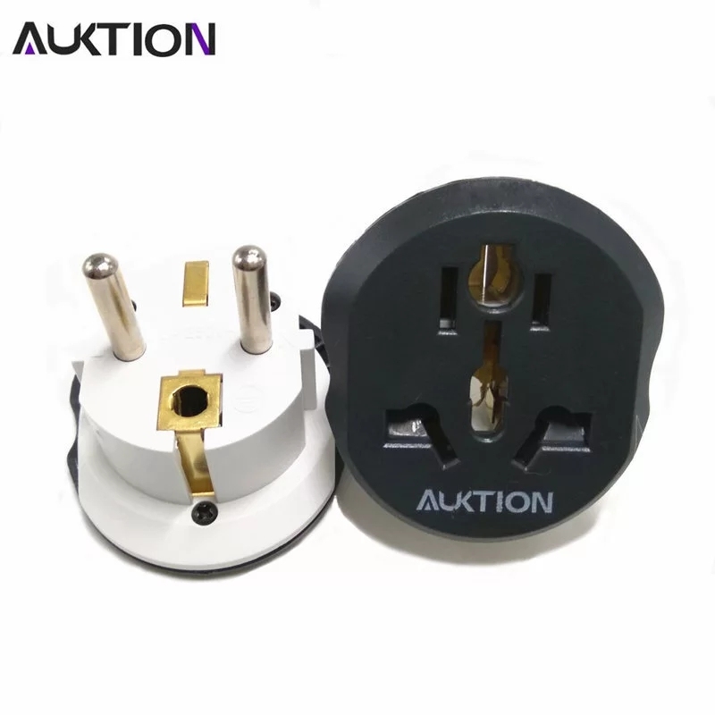 AUKTION Universal EU Plug Adapter 16A Electrical Plugs International Power Socket Converter AC 250V for Home Office Travel