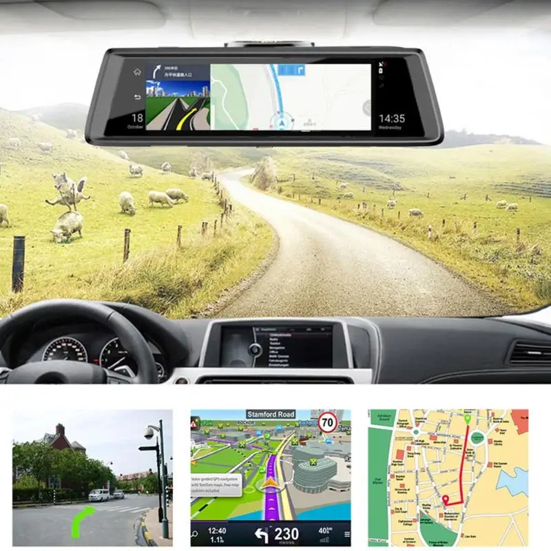 Full HD Phisung 1" сенсорный экран DVRs Автомобильный видеорегистратор зеркало заднего вида gps навигатор 1080P WiFi Bluetooth Android камера видео рекордер