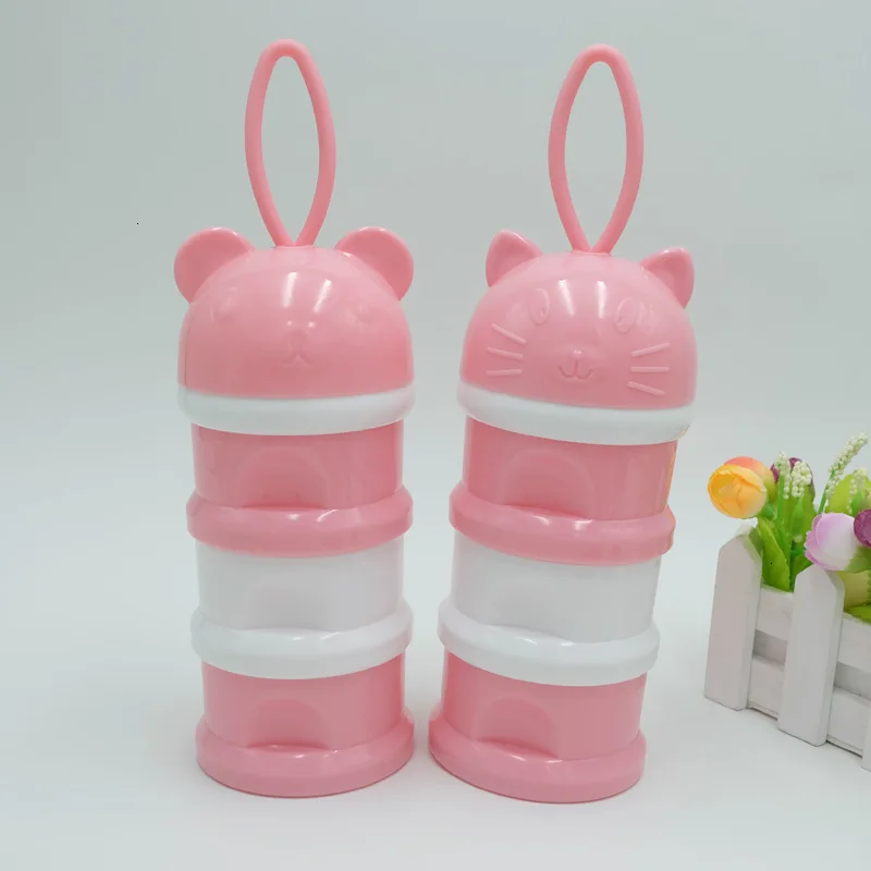 Коробка для хранения продуктов, 4 слоя, портативный контейнер для кормления младенцев, контейнер для еды с рисунком животных, молочный порошок, формула, Диспенсер, цветной уход за ребенком