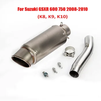 

Motorcycle Slip on Exhaust System Middle Mid Link Tube Connector Section Muffler Escape 51mm Tip Silencer for Suzuki GSXR750 600