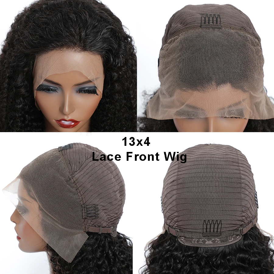 Human Hair Deep Wave Lace Front Wig For Black Women Jerry Kinky Curly Water Loose Wave With 4X4 13x4 Lace Closure Frontal Wigs