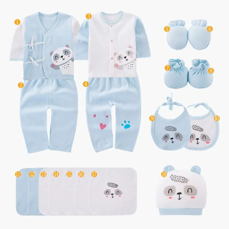Комплект одежды наряд для новорожденных в подарочной коробке хлопковое нижнее белье для младенцев, подарки для купания, детская шапочка, нагрудники