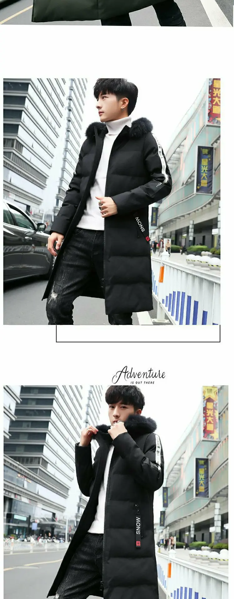 New Style Winter Mid-length Thick Coat Trend Korean-style Clothes Winter Cotton-padded Clothes Teenager MEN'S Cotton Clothe