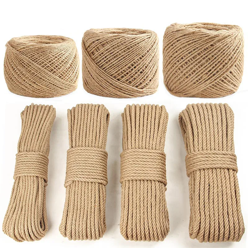 Sisal Rope for Cat Tree Pet Scratcher Post Hemp Rope DIY Scratching Post Toy Cat Climbing Frame Replacement Rope 20/50/100M