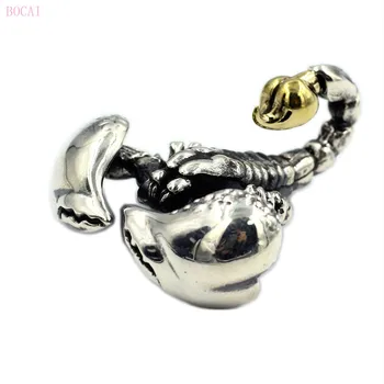 

BOCAI S925 sterling silver pendant 3D Black 925 silver Scorpion pendant for men and women 2020 new fashion Thai silver jewelry