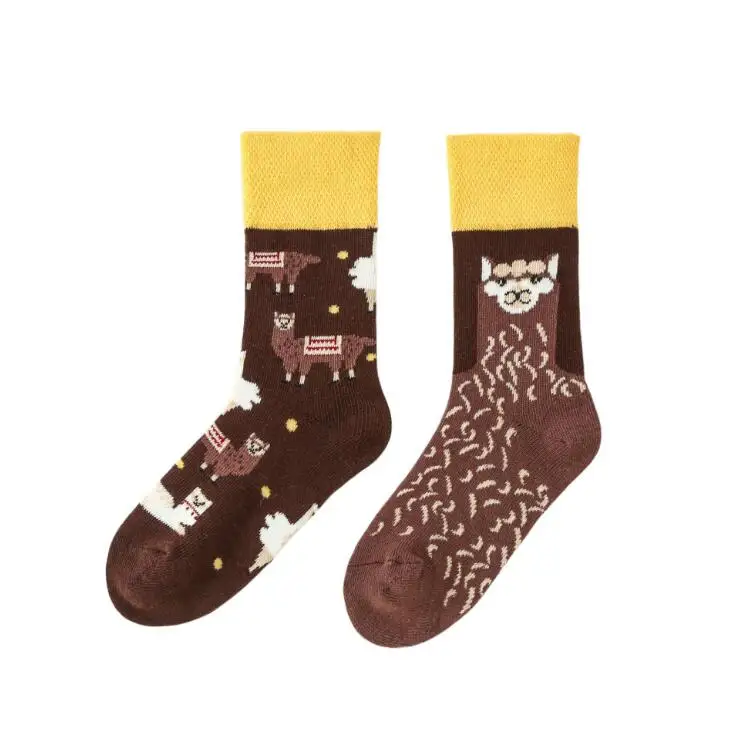 Модные хлопковые носки детские цветные длинные носки для мальчиков и девочек, теплые носки с цветочным принтом и животными Детские От 4 до 12 лет, Calcetines - Цвет: Q