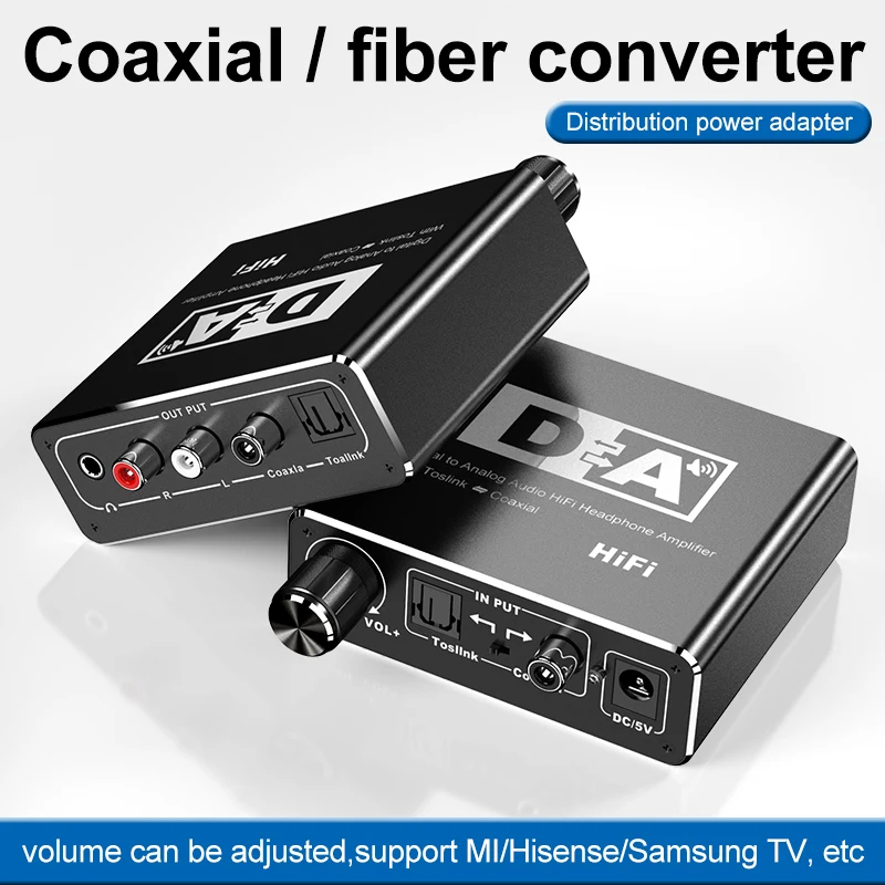 Hifi DAC Amp Digital To Analog Audio Converter RCA 3 5mm Headphone Amplifier Toslink Optical Coaxial Output Portable dac 24bit