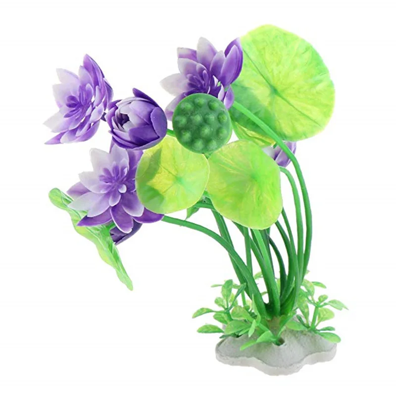 Пластиковый Искусственный Аквариум Растения лотоса украшение для аквариума озеленение травы цветок аквариум орнамент