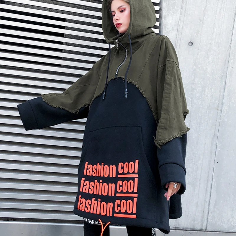 Max LuLu, модная Корейская длинная одежда, женская джинсовая уличная одежда в стиле панк, женские теплые толстовки с капюшоном, винтажный пуховой свитер с принтом