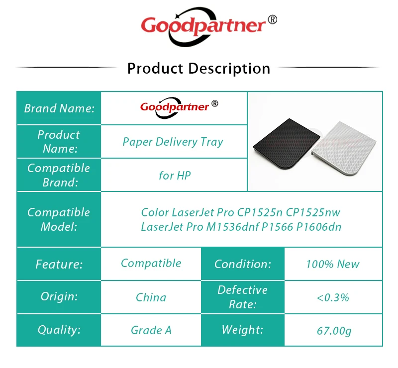 1X RM1-7498-000CN RC2-9441-000 Paper Delivery Output Tray for HP LaserJet Pro CP1525 M1536 P1566 P1606 M1536dnf  P1606dn CP1525n images - 6