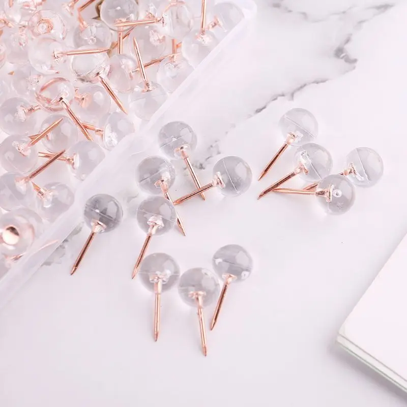 100pcs/Box Office & School Supplies Drawing Thumb Tacks  Decorative Stationery Push Pins for the World Map Cork Board