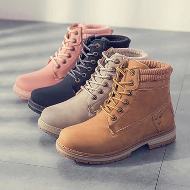 

Tangnest Women Lace Up Ankle Boots Autumn Winter Women's Round Toe Ladies Platform Woman Fashion Female Work Shoes XWX7391