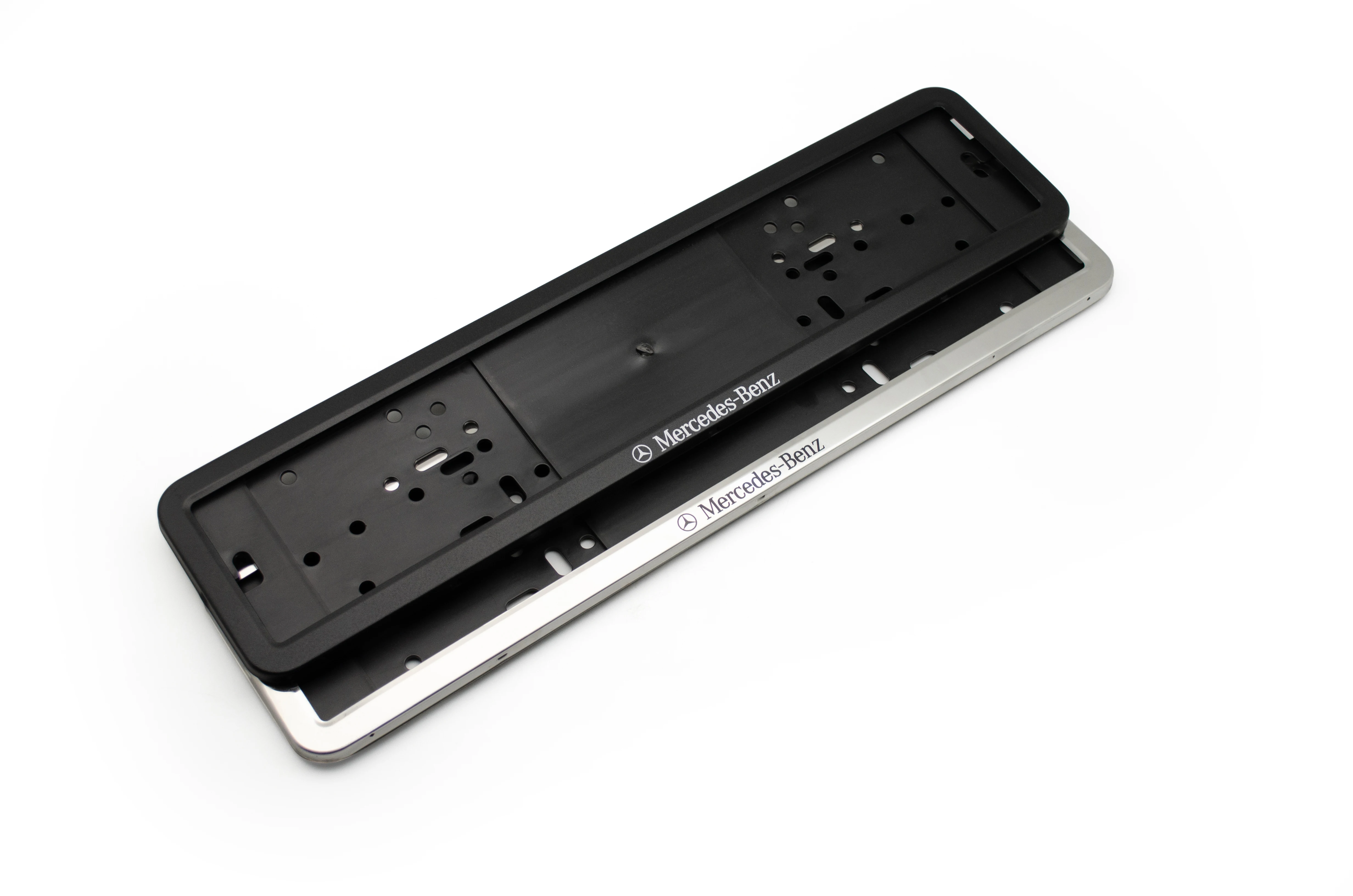

XCCPJ 2Pcs Benz EU Stainless Steel License Plate Frame for Car Number Auto Number Plate Holder Frame Holder Cover Car Accessory