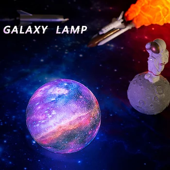 

3D LED Printing Moon Lamp Galaxy Moon Light Kids Night Light 16 Color Touch Remote Control Galaxy Light Christmas Gifts New Year