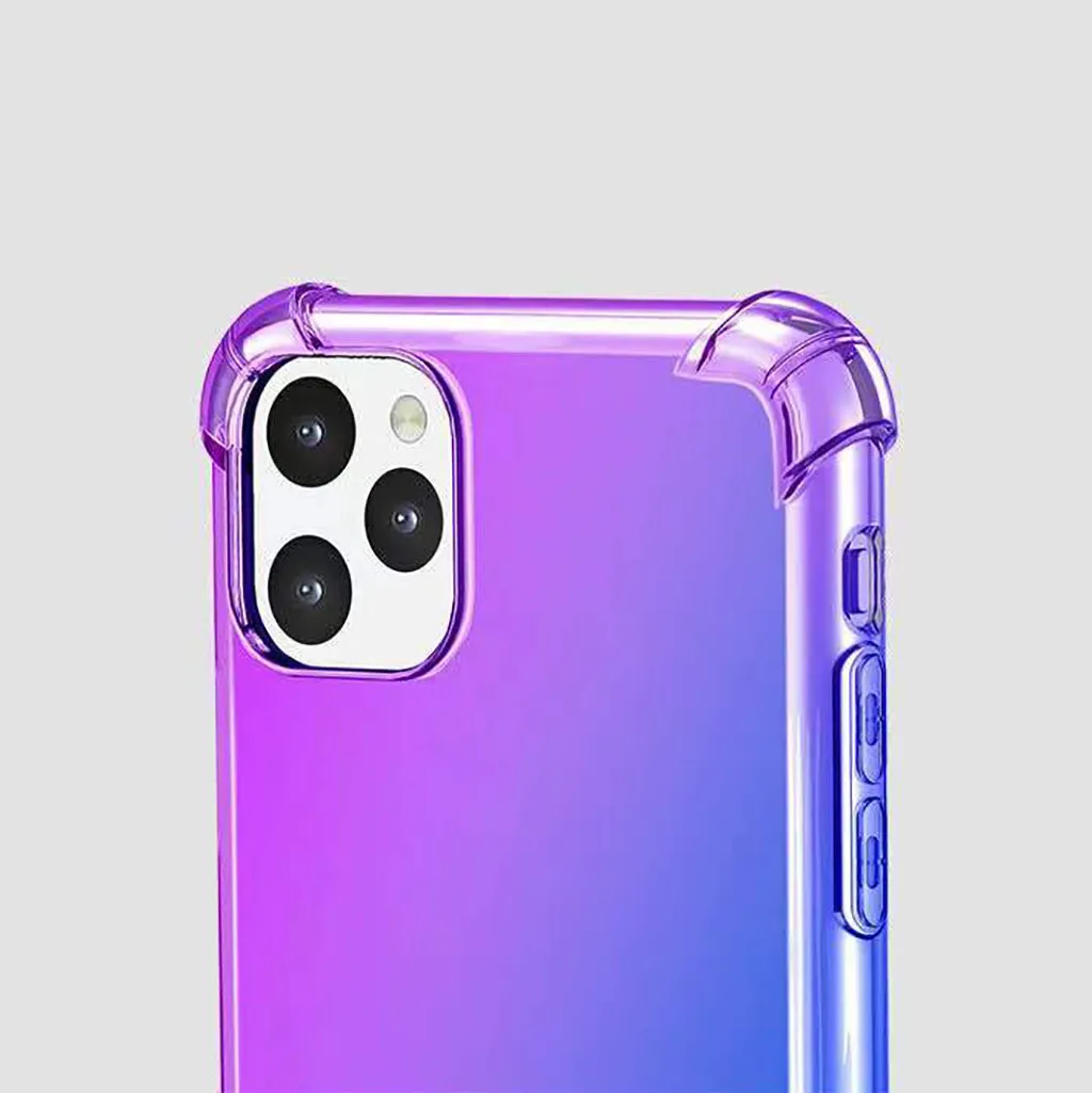 Градиентный Радужный цветной дизайн для iPhone 11Pro Max 6,5 дюйма ультратонкий градиентный водонепроницаемый защитный чехол с четырьмя углами