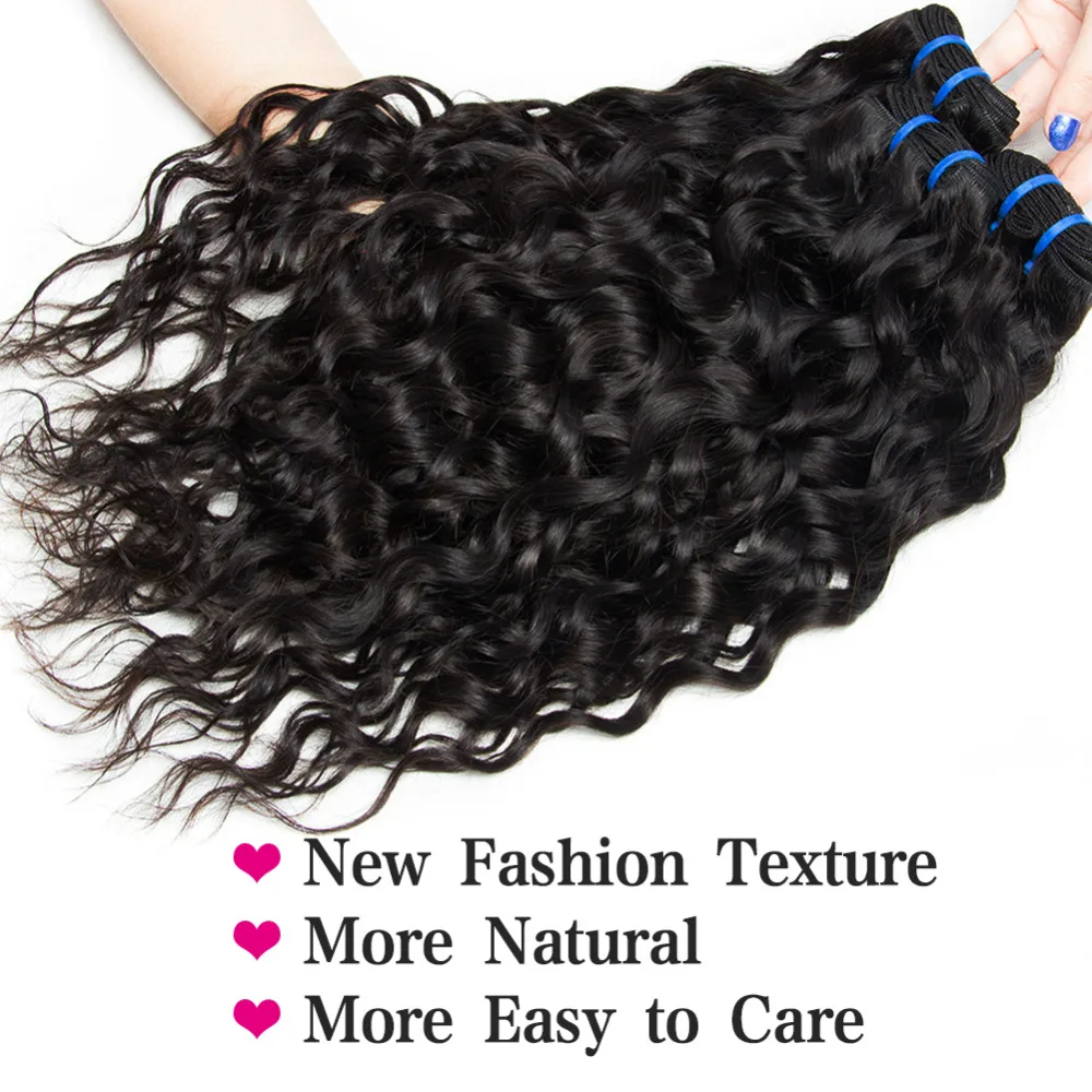 Yavida Water Wave Bundles Natural Color 100% Brazilian Human Hair Weave Bulk Non-Remy Hair Extension For Black Women Cheap Hair